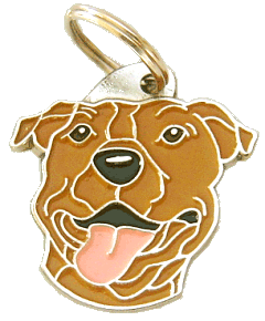 STAFFORDSHIRE TERRIER AMÉRICAIN BRUN <br> (Médaille chien, gravure gratuite)